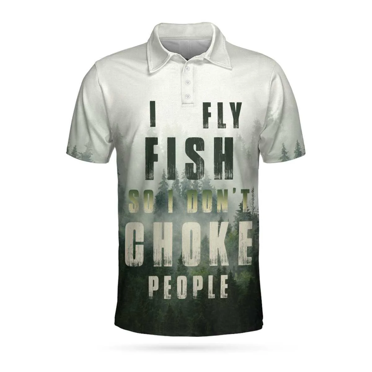 Fishing Men Polo Shirt, Fishing Mode On I Fly Fish So I Don't Choke People Shirt For Men, Gift For Fishing Lovers, Fisherman - Image 3