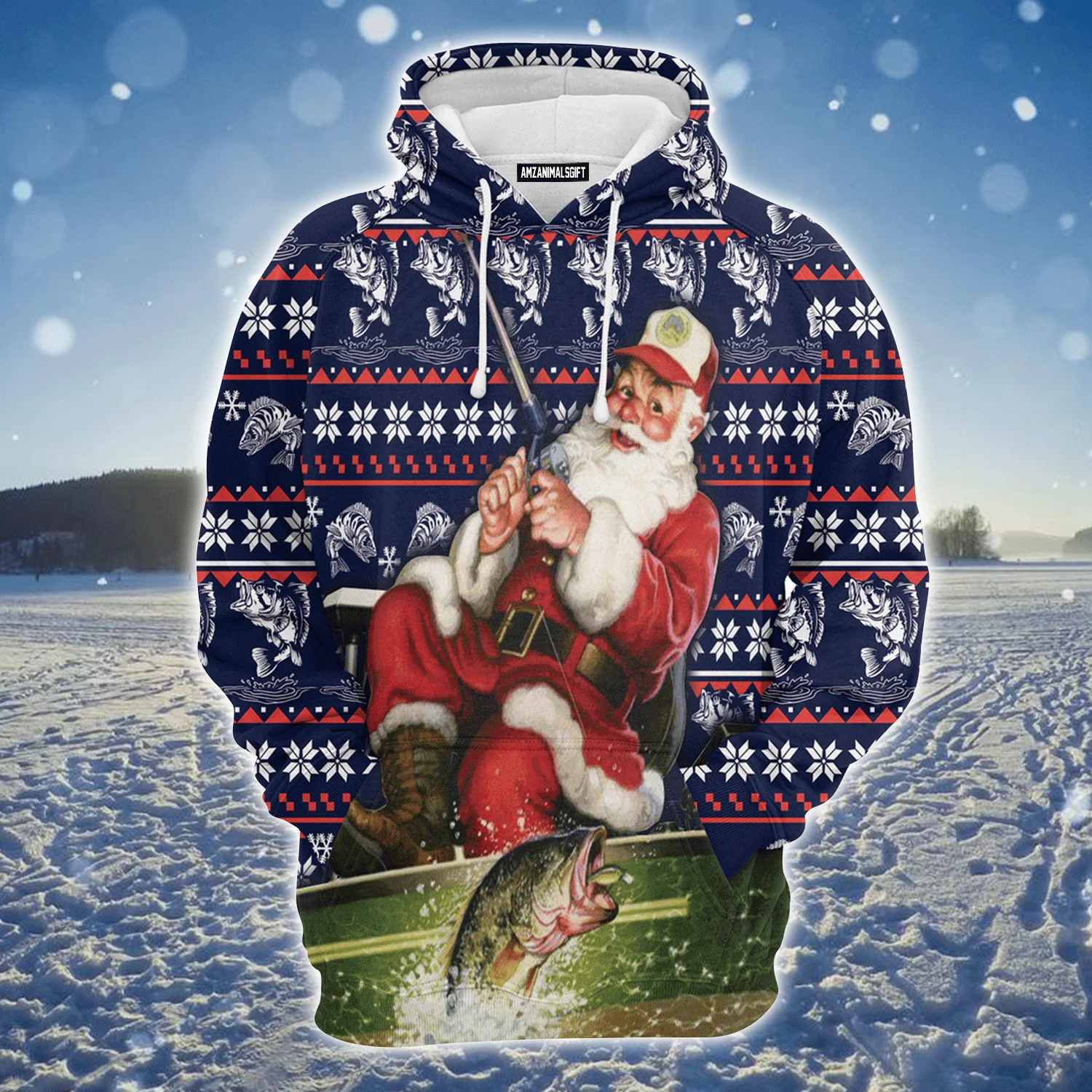 Fishing Premium Christmas Hoodie, Santa Fishing Unisex Hoodie For Men & Women - Perfect Gift For Christmas, Fishing Lover