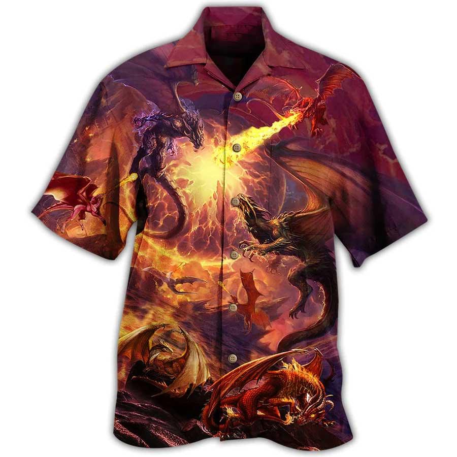 Flame Dragon Aloha Hawaiian Shirt For Summer, Dragon The War Never Ends Hawaiian Shirts Outfit For Men Women, Dragon Lovers - Image 3