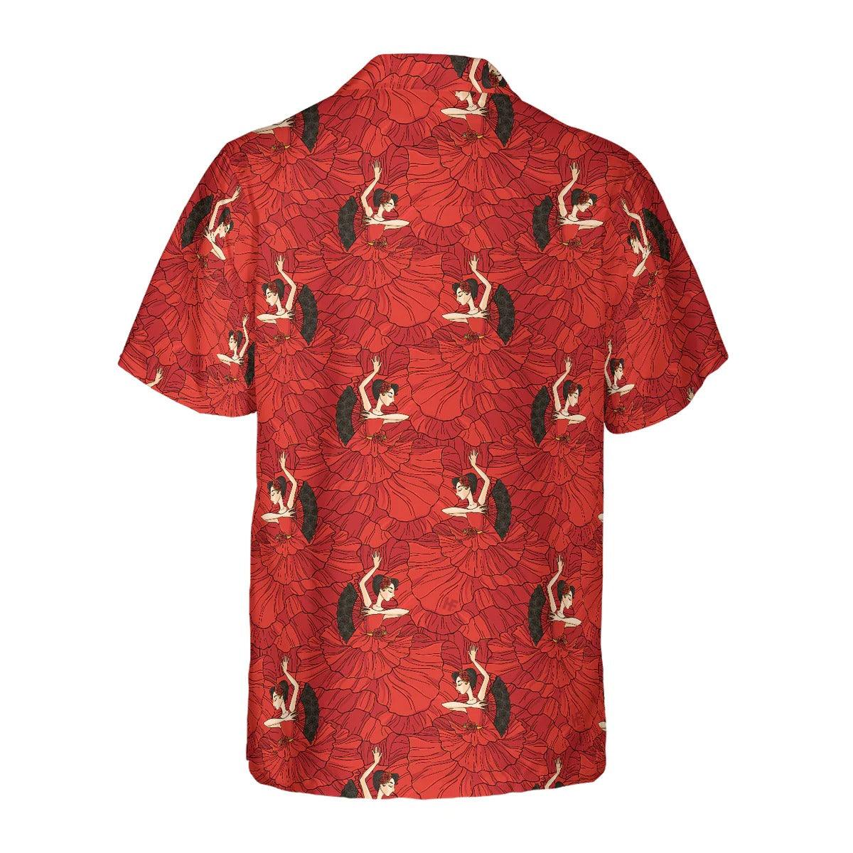 Flamenco Seamless Pattern Aloha Hawaiian Shirt, Flamenco Aloha Hawaiian Shirt For Summer - Perfect Gift For Men, Women, Flamenco Lover, Friend, Family - Image 3