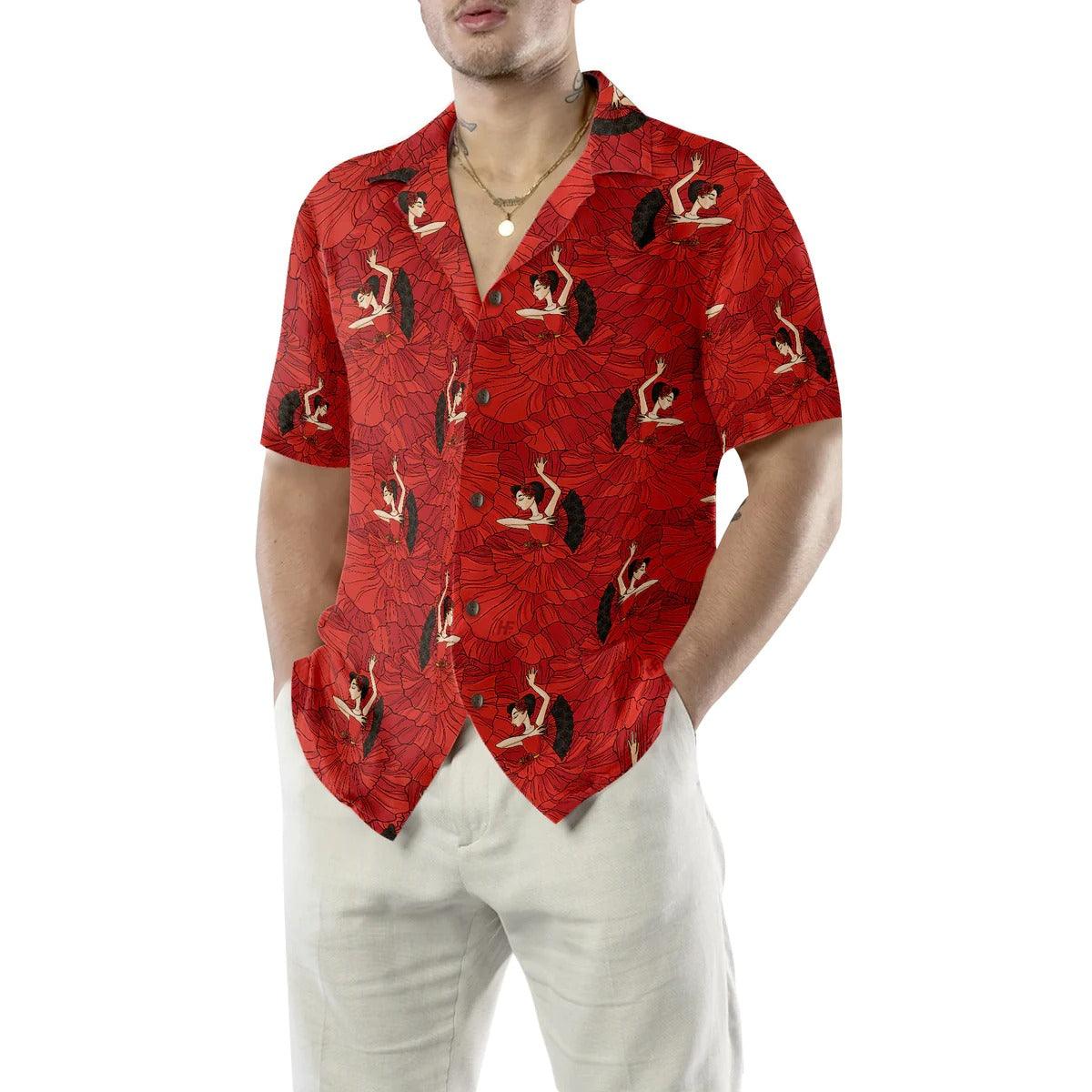 Flamenco Seamless Pattern Aloha Hawaiian Shirt, Flamenco Aloha Hawaiian Shirt For Summer - Perfect Gift For Men, Women, Flamenco Lover, Friend, Family - Image 5