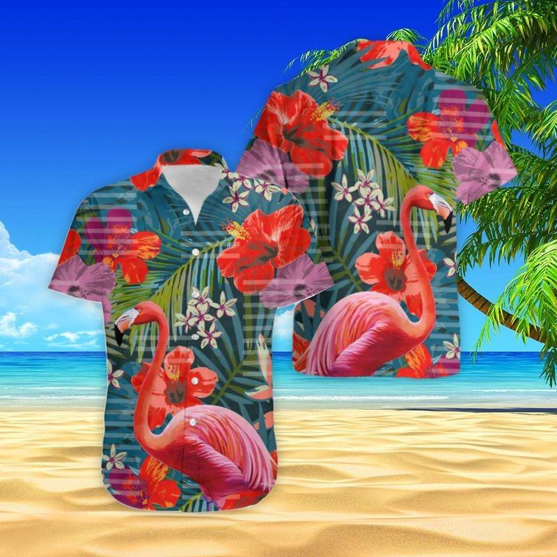 Flamingo Aloha Hawaiian Shirt - Flamingo Tropical Hawaiian Shirt, Flamingo Hibiscus Flower Hawaiian Shirt For Men & Women, Flamingo Lover
