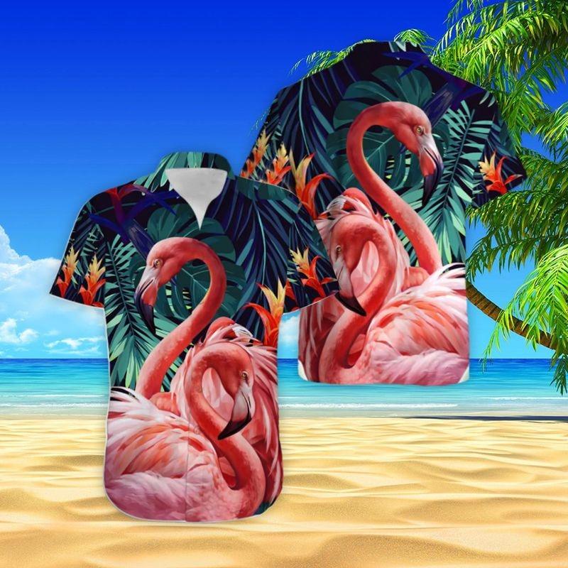 Flamingo Aloha Hawaiian Shirt - Flamingo Tropical Hawaiian Shirt, Tropical Flower Hawaiian Shirt For Men & Women, Flamingo Lover