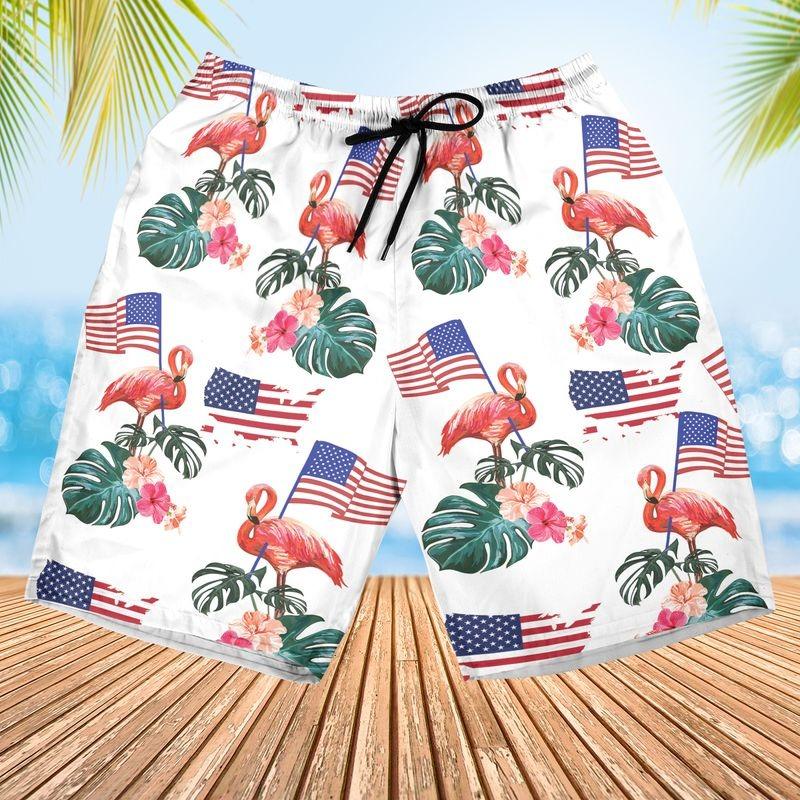 Flamingo Aloha Hawaiian Shirt - US Flag Hawaiian Shirt, Independence Day Patriot Hawaiian Shirt - Perfect Gift For Men & Women, Flamingo Lover - Image 2