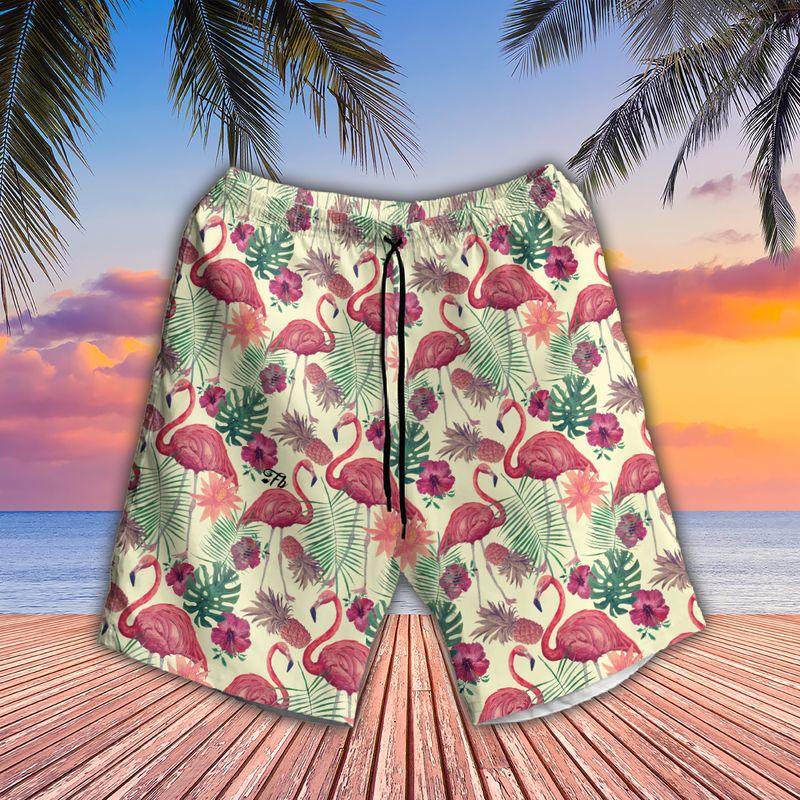 Flamingo Aloha Hawaiian Shirts For Summer, Tropical Theme Pattern Hawaiian Set For Men Women, Gift For Friend, Family, Flamingo Lovers - Image 3