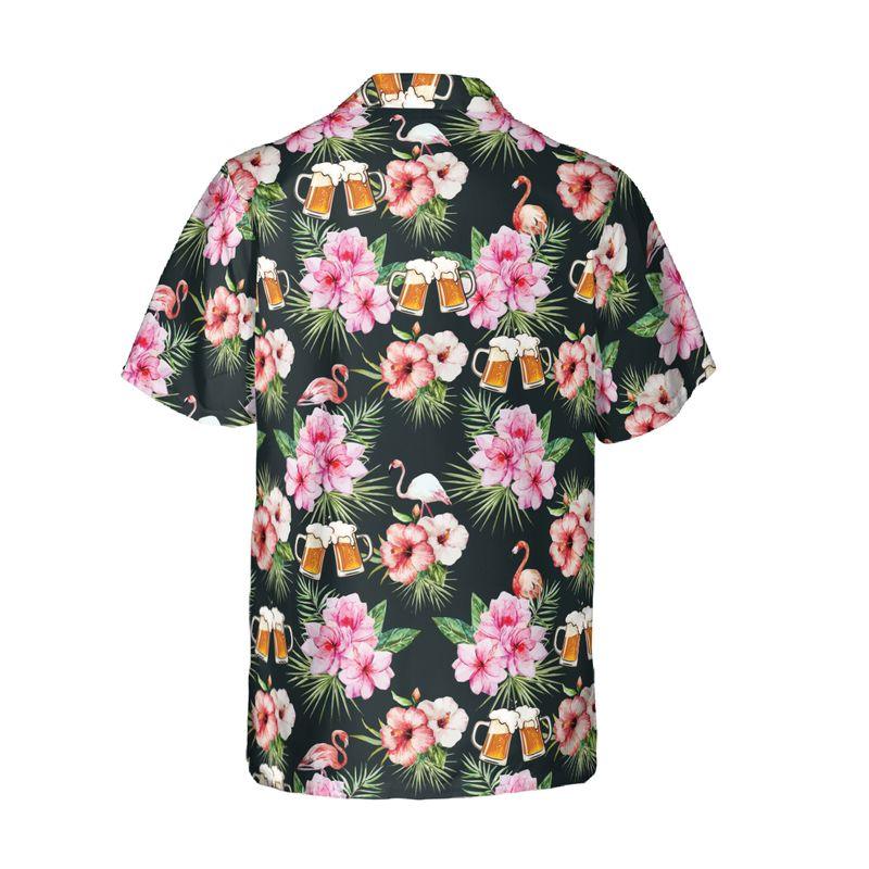 Flamingo And Beer Aloha Hawaiian Shirts For Summer, Tropical Hawaiian Shirt For Men Women, Beachwear Gift For Flamingo And Beer Lovers, Friend, Family - Image 6