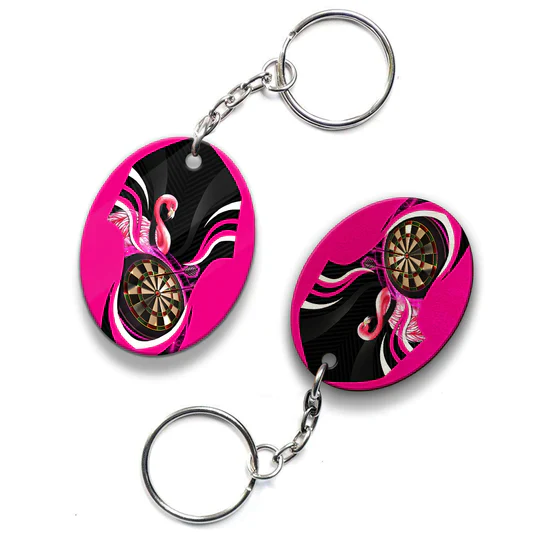 Flamingo Darts Player Acrylic Keychain For Darts Players - Christmas Gift For Darts Lovers, Darts Team, Family, Friends - Image 2