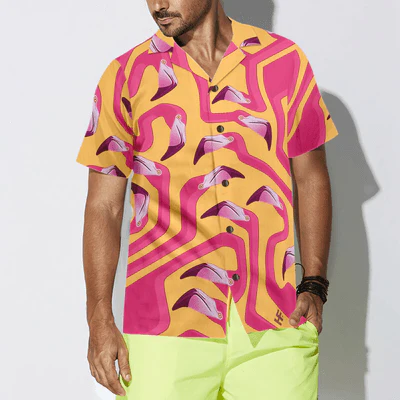Flamingo Hawaiian Shirt, Funny Flamingo Aloha Shirt For Men - Perfect Gift For Men, Husband, Boyfriend, Friend, Family - Image 5