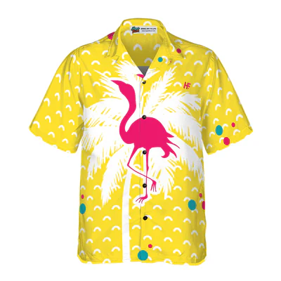 Flamingo Hawaiian Shirt, Palm Tree Flamingo Aloha Shirt For Men - Perfect Gift For Men, Husband, Boyfriend, Friend, Family - Image 3