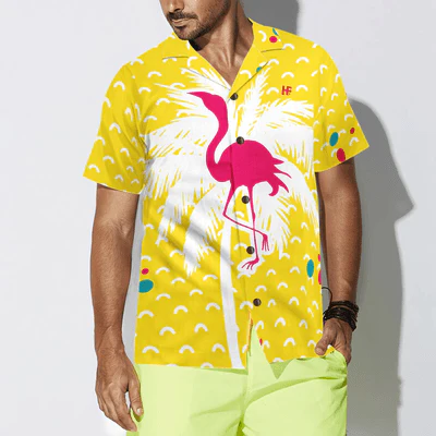Flamingo Hawaiian Shirt, Palm Tree Flamingo Aloha Shirt For Men - Perfect Gift For Men, Husband, Boyfriend, Friend, Family - Image 4