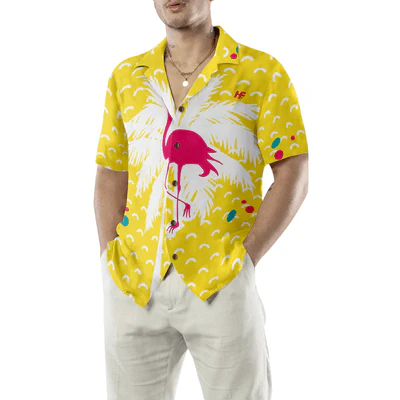 Flamingo Hawaiian Shirt, Palm Tree Flamingo Aloha Shirt For Men - Perfect Gift For Men, Husband, Boyfriend, Friend, Family - Image 5
