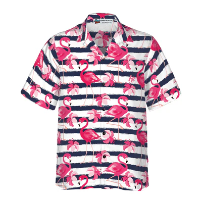Flamingo Hawaiian Shirt, Tropical Flowers Flamingo Aloha Shirt For Men - Perfect Gift For Men, Husband, Boyfriend, Friend, Family - Image 2