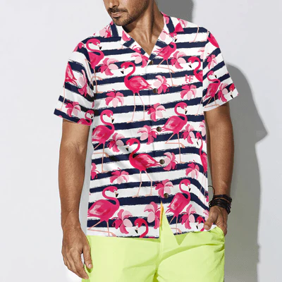 Flamingo Hawaiian Shirt, Tropical Flowers Flamingo Aloha Shirt For Men - Perfect Gift For Men, Husband, Boyfriend, Friend, Family - Image 4