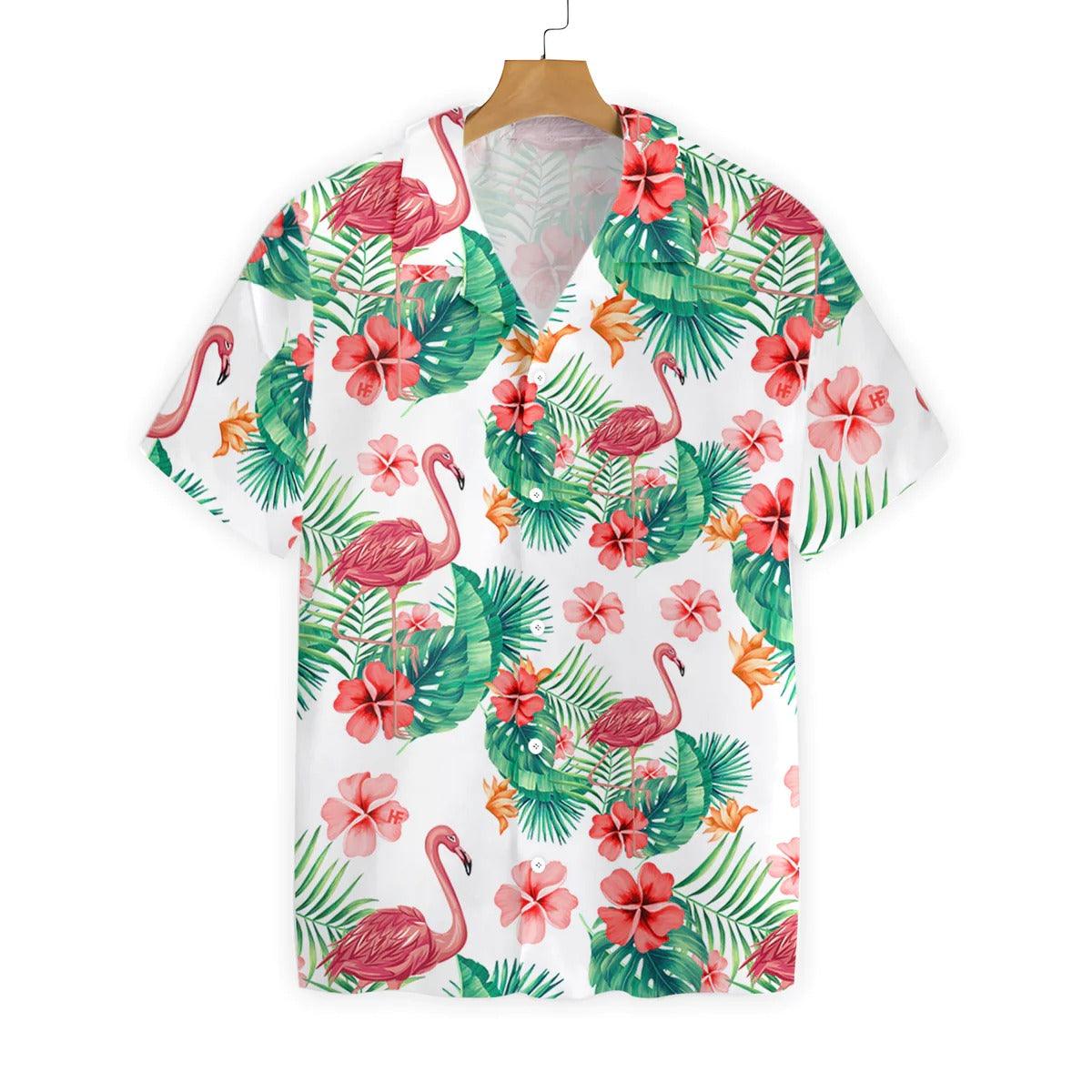 Flamingo Hawaiian Shirt - Tropical Workout Flamingo Biceps Hawaiian Shirt, Flamingo Aloha Shirt - Gift For Men Women, Friends, Family - Image 3