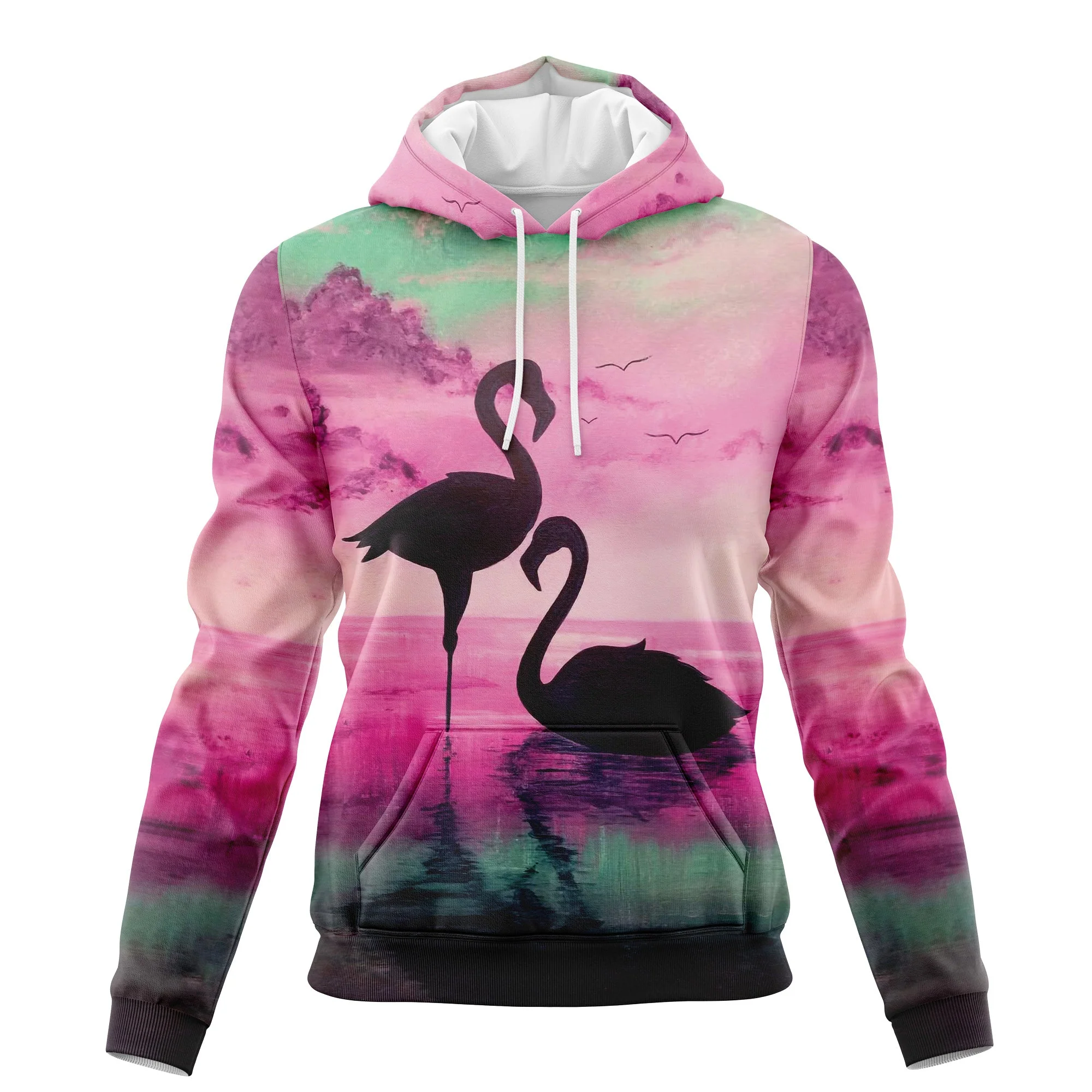 Flamingo Tie Dye Pullover Premium Hoodie Apparently We're Trouble, Perfect Outfit For Men And Women On Christmas New Year Autumn Winter
