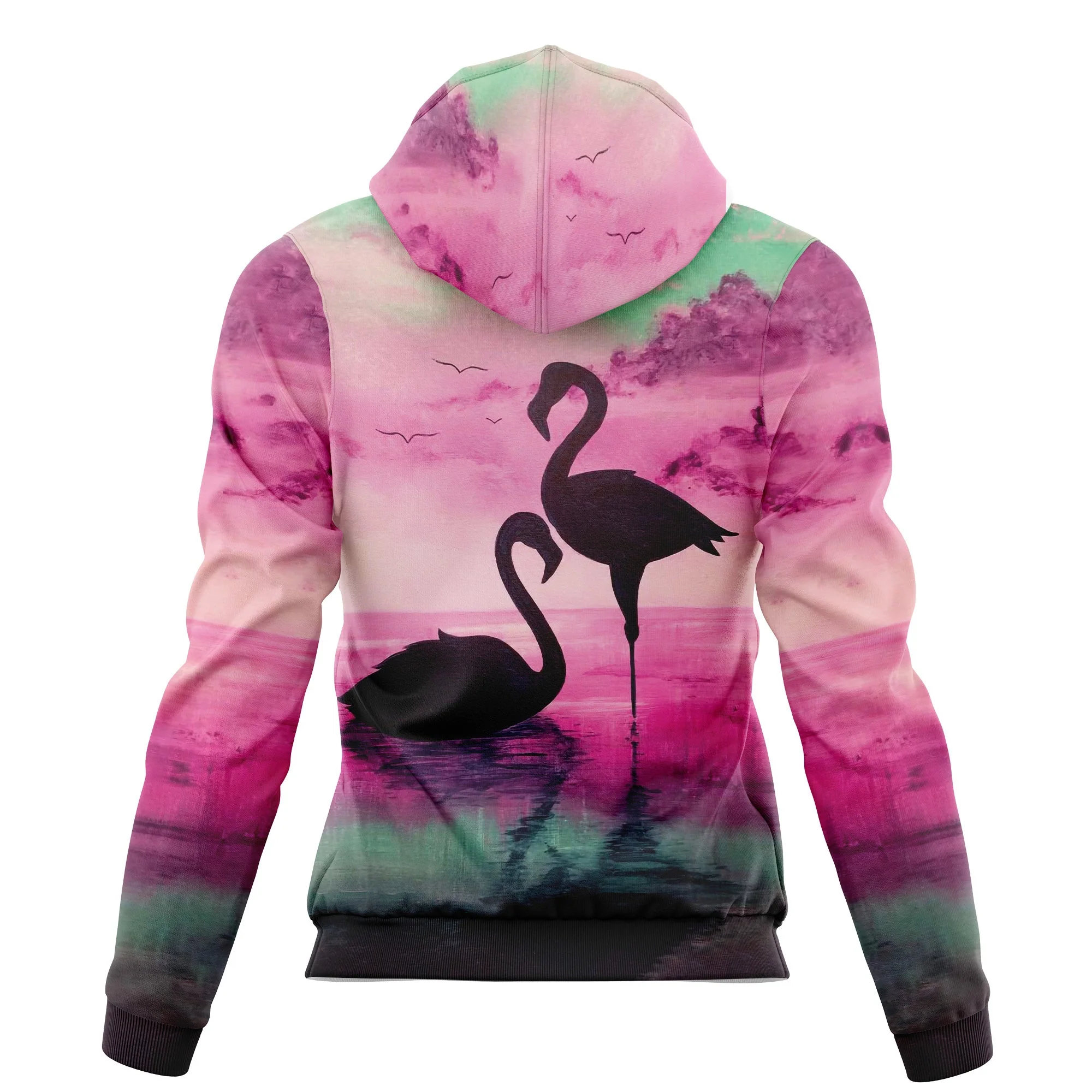 Flamingo Tie Dye Pullover Premium Hoodie Apparently We're Trouble, Perfect Outfit For Men And Women On Christmas New Year Autumn Winter - Image 3