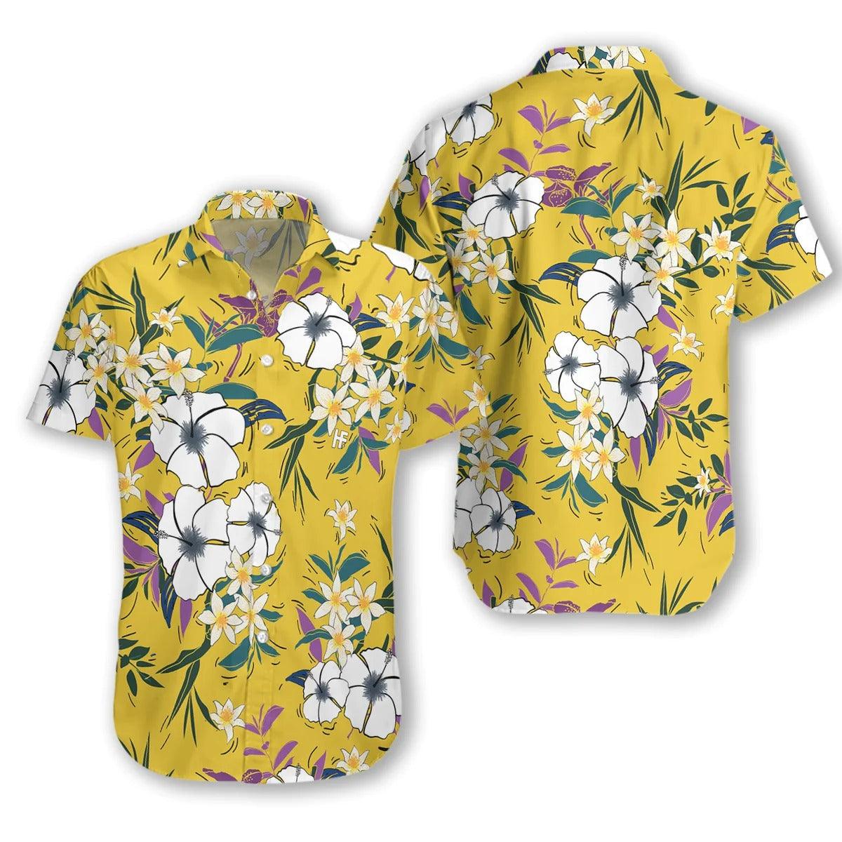 Floral Flower Hawaiian Shirt, Flower Hawaiian Shirt, Colorful Summer Aloha Shirt For Men Women, Perfect Gift For Husband, Wife, Friend, Family