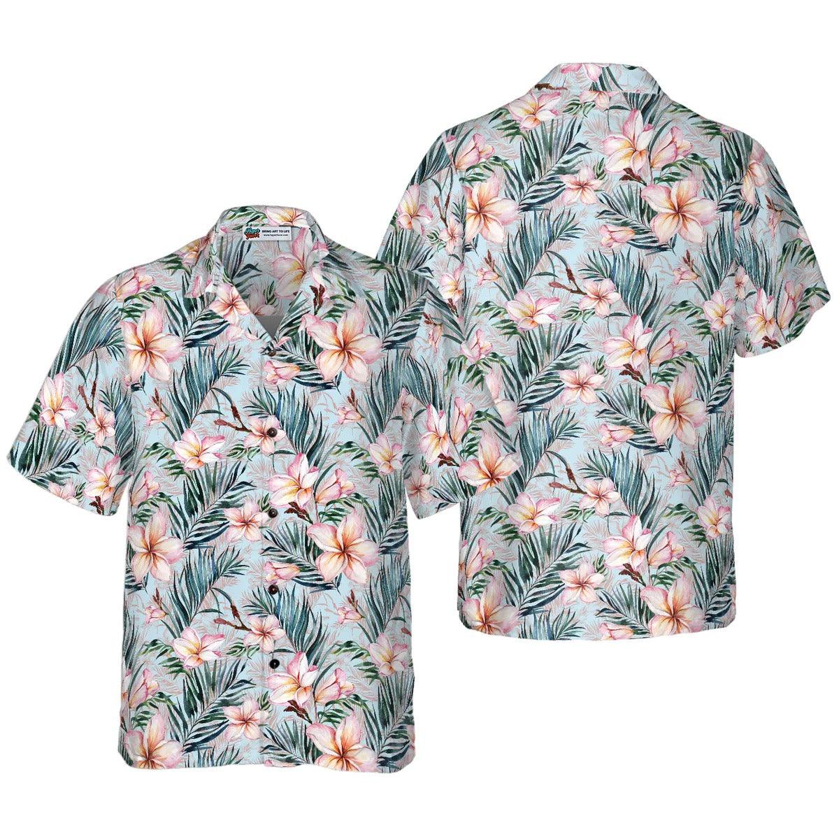 Floral Tropical Hawaiian Shirt, Flower Hawaiian Shirt, Colorful Aloha Shirt For Men Women, Perfect Gift For Husband, Wife, Friend, Family
