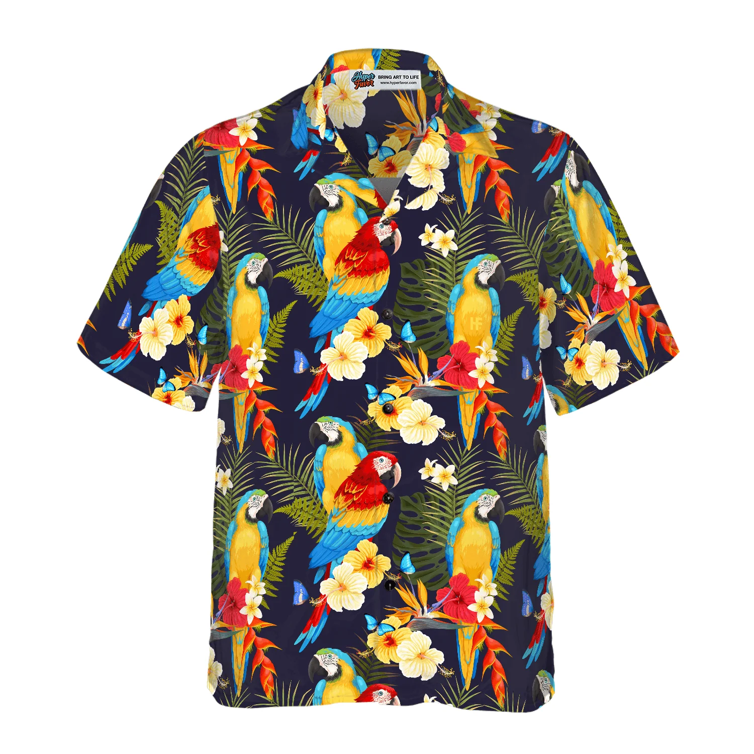 Flower And Parrot Hawaiian Shirt, Colorful Summer Aloha Shirts For Men Women, Perfect Gift For Husband, Wife, Boyfriend, Friend - Image 3