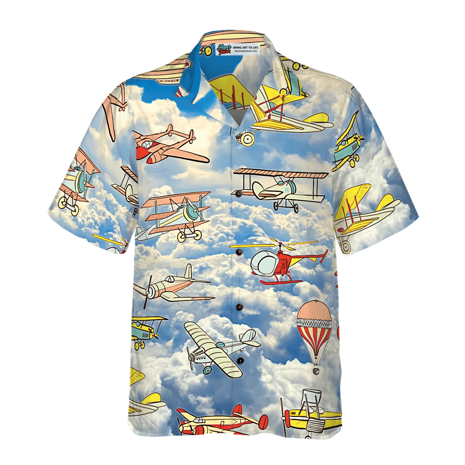 Fly Away Plane Sky Aloha Hawaiian Shirt For Summer, Colorful Shirt For Men Women, Perfect Gift For Friend, Team, Family, Plane Lovers, Fly Lovers - Image 3