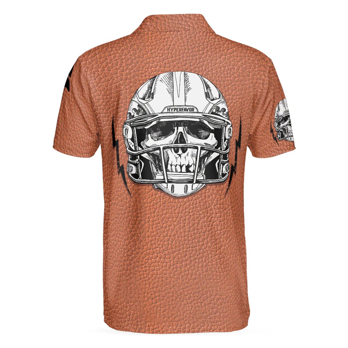 Football Men Polo Shirt, American Football Texture, Skull Football Player Polo Shirt - Gift For Men, American Football Lovers - Image 2