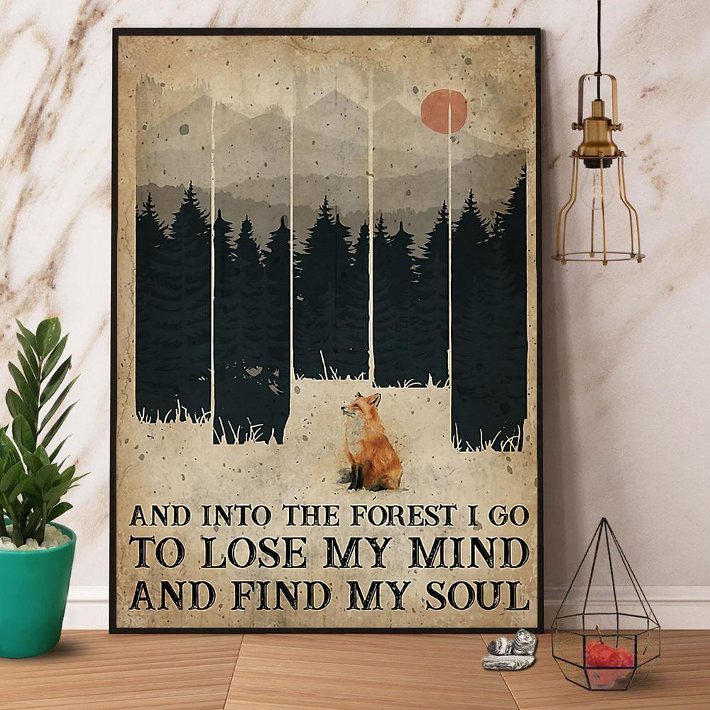 Fox And Forest Portrait Canvas - Fox And Into The Forest I Go To Lose My Mind Portrait Canvas - Gift For Forest Lovers, Animal Lovers, Friends, Family - Image 5