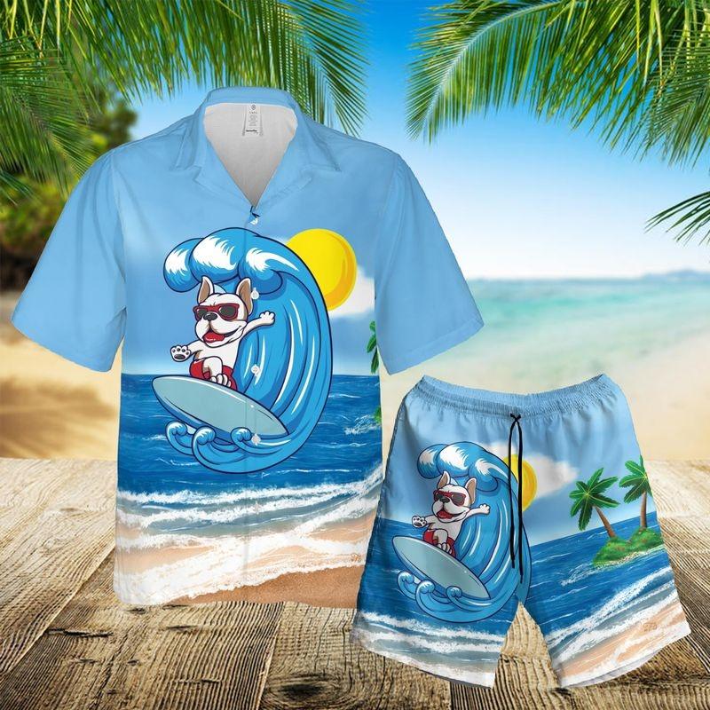 French Bull Dog Aloha Hawaiian Shirt - French Bull Dog Surf Hawaiian Shirt, Funny Dog in Beach Hawaiian Shirt For Men & Women, Dog Lover