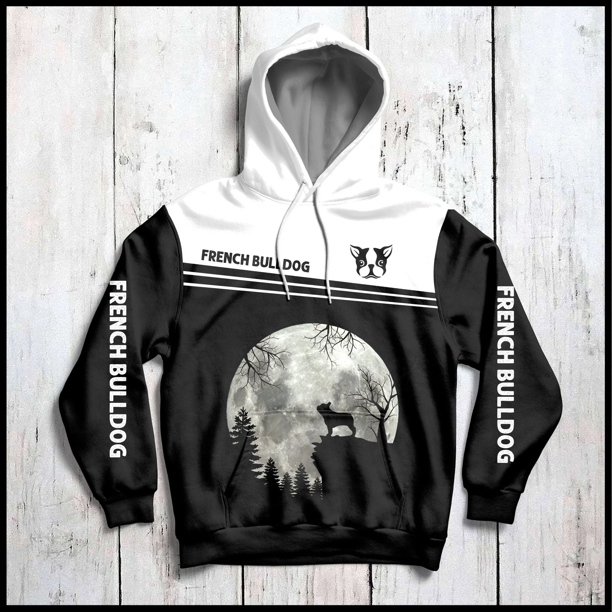 French Bulldog & Moon Lover Pullover Premium Hoodie, Perfect Outfit For Men And Women On Christmas New Year Autumn Winter