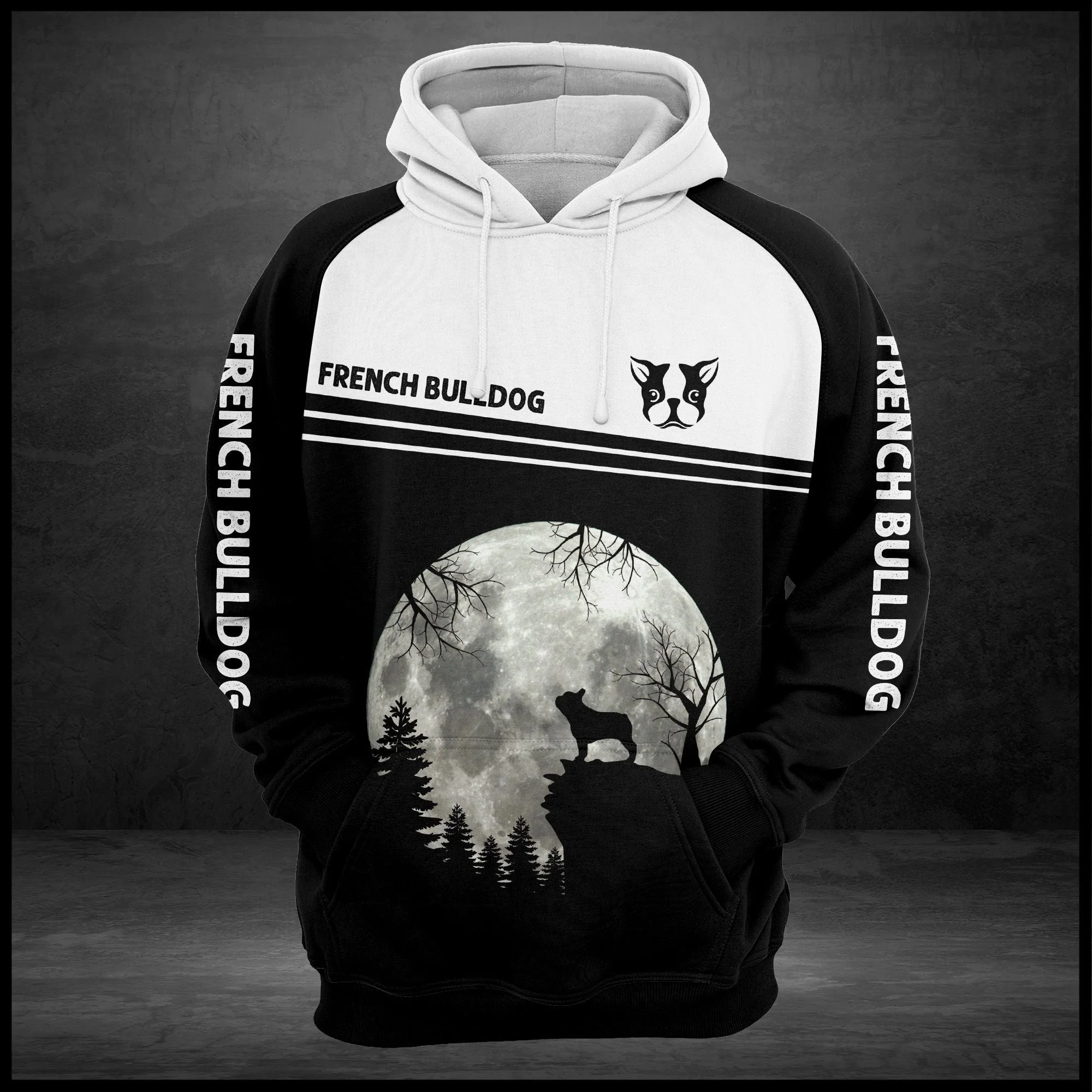 French Bulldog & Moon Lover Pullover Premium Hoodie, Perfect Outfit For Men And Women On Christmas New Year Autumn Winter - Image 3
