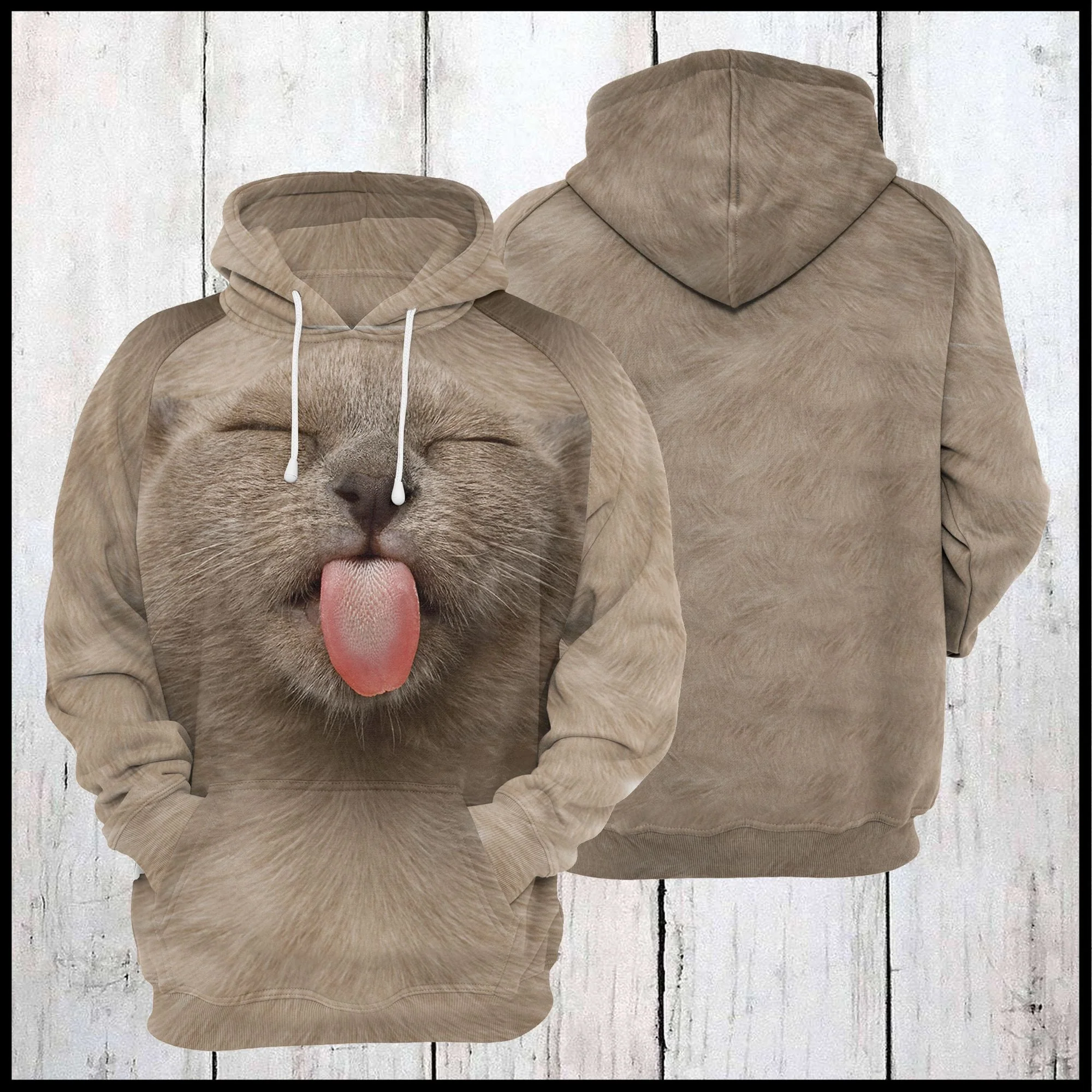 Funny Burmese Cat Face Pullover Premium Hoodie, Perfect Outfit For Men And Women On Christmas New Year Autumn Winter - Image 3