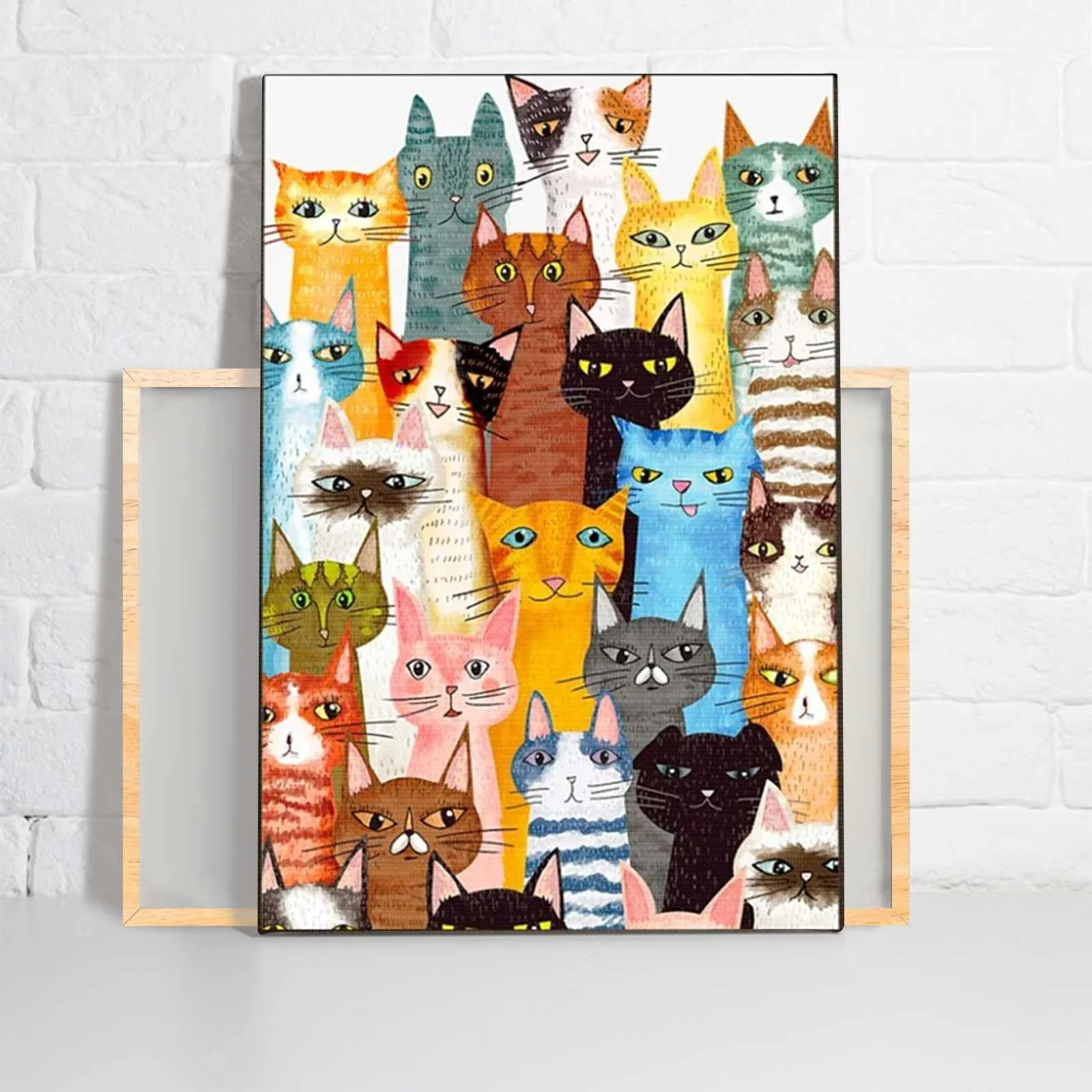 Funny Cat Portrait Canvas - Painting Of Many Cats Portrait Canvas - Gift For Cat Lovers, Friends, Family - Image 2