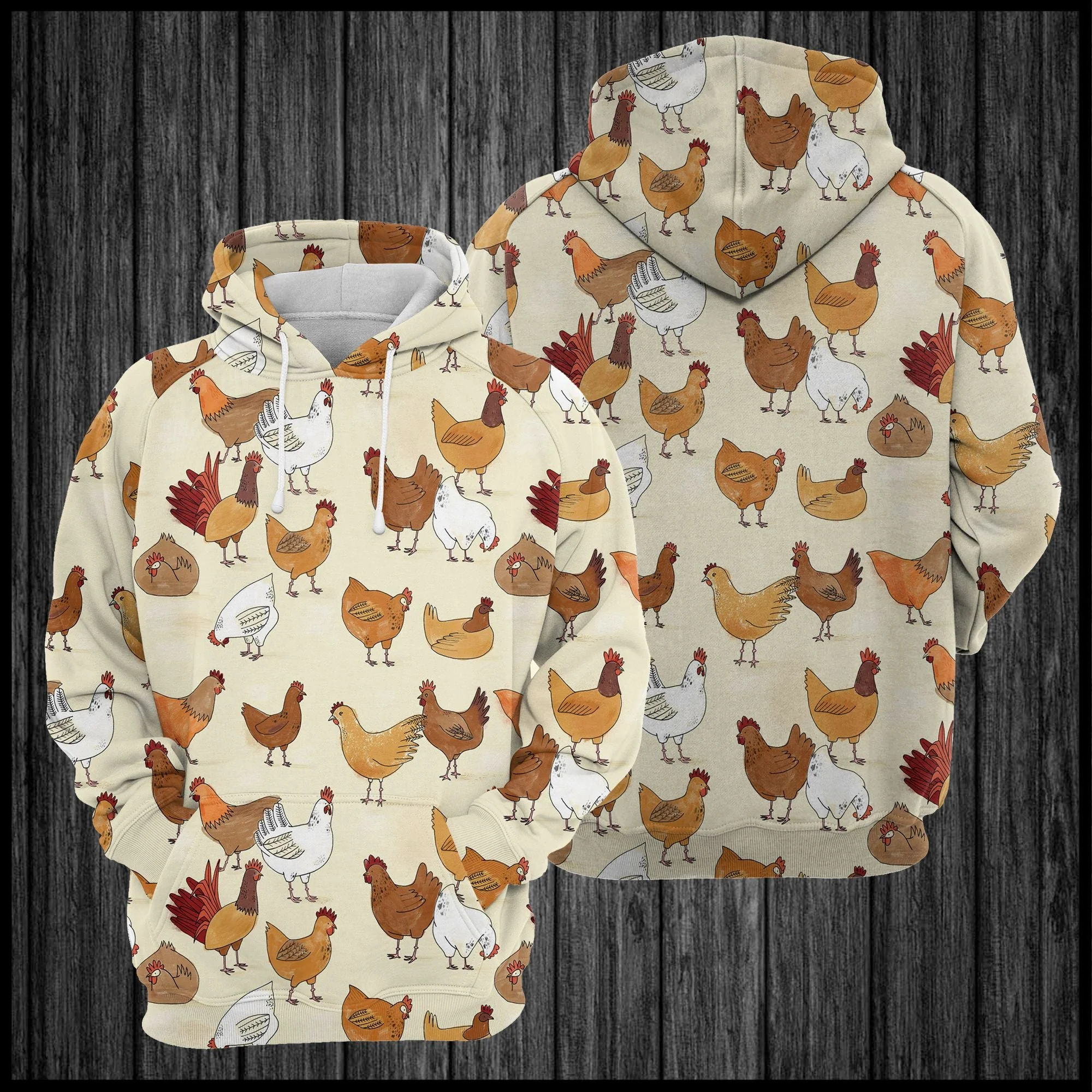 Funny Chicken Family Pullover Premium Hoodie, Perfect Outfit For Men And Women On Christmas New Year Autumn Winter - Image 3