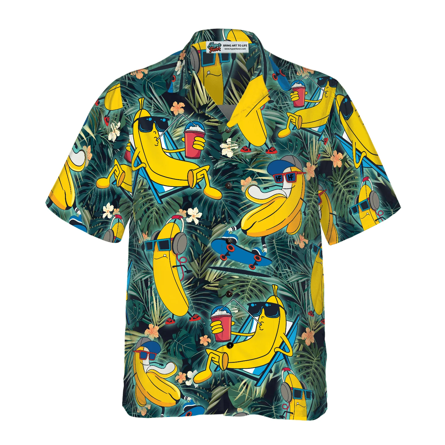 Funny Chill Tropical Banana Hawaiian Shirt, Colorful Summer Aloha Shirt For Men Women, Perfect Gift For Friend, Team - Image 3