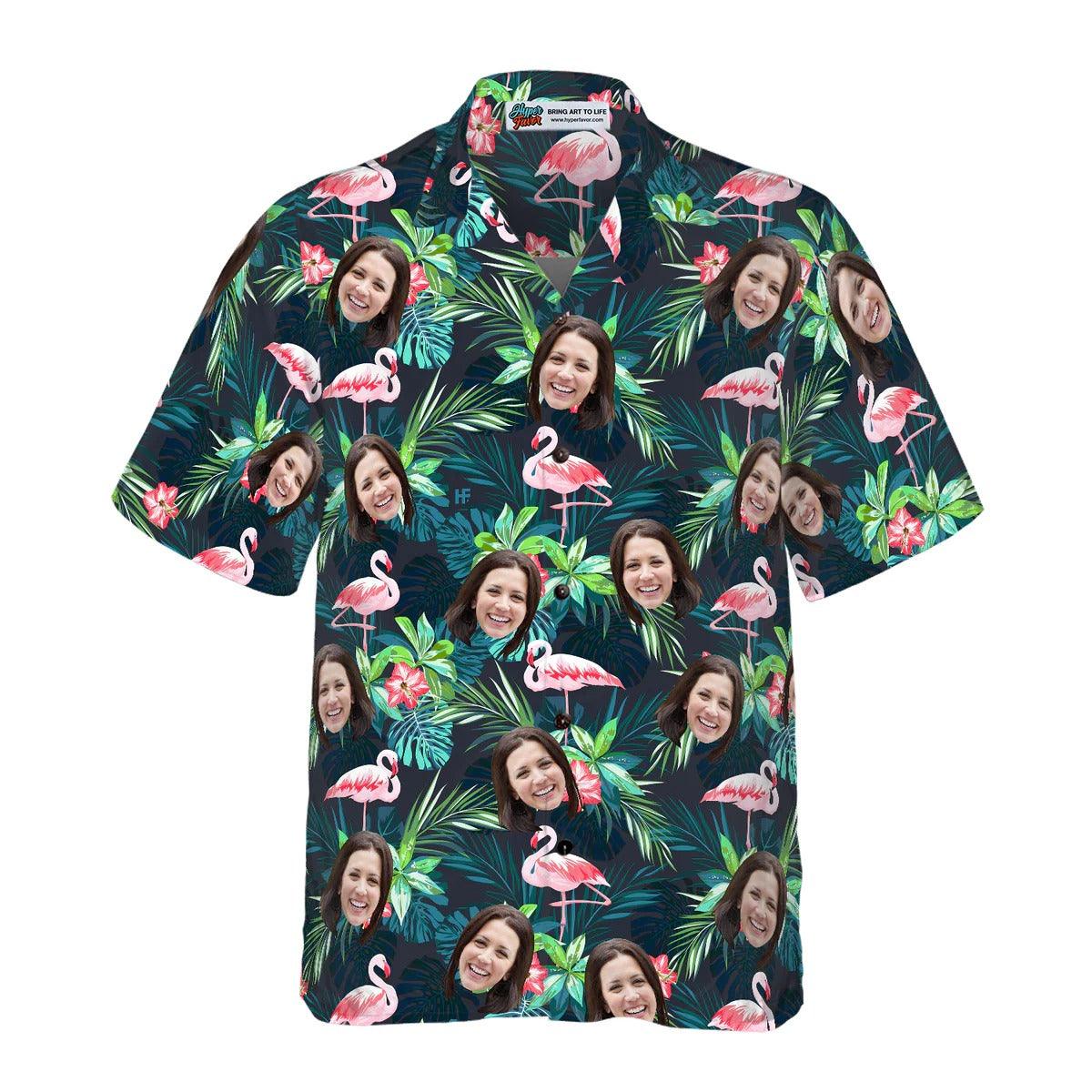 Funny Custom Face Flamingo Tropical Hawaiian Shirt, Custom Photo Hawaiian Shirt - Personalized Summer Gifts For Men, Women - Image 4