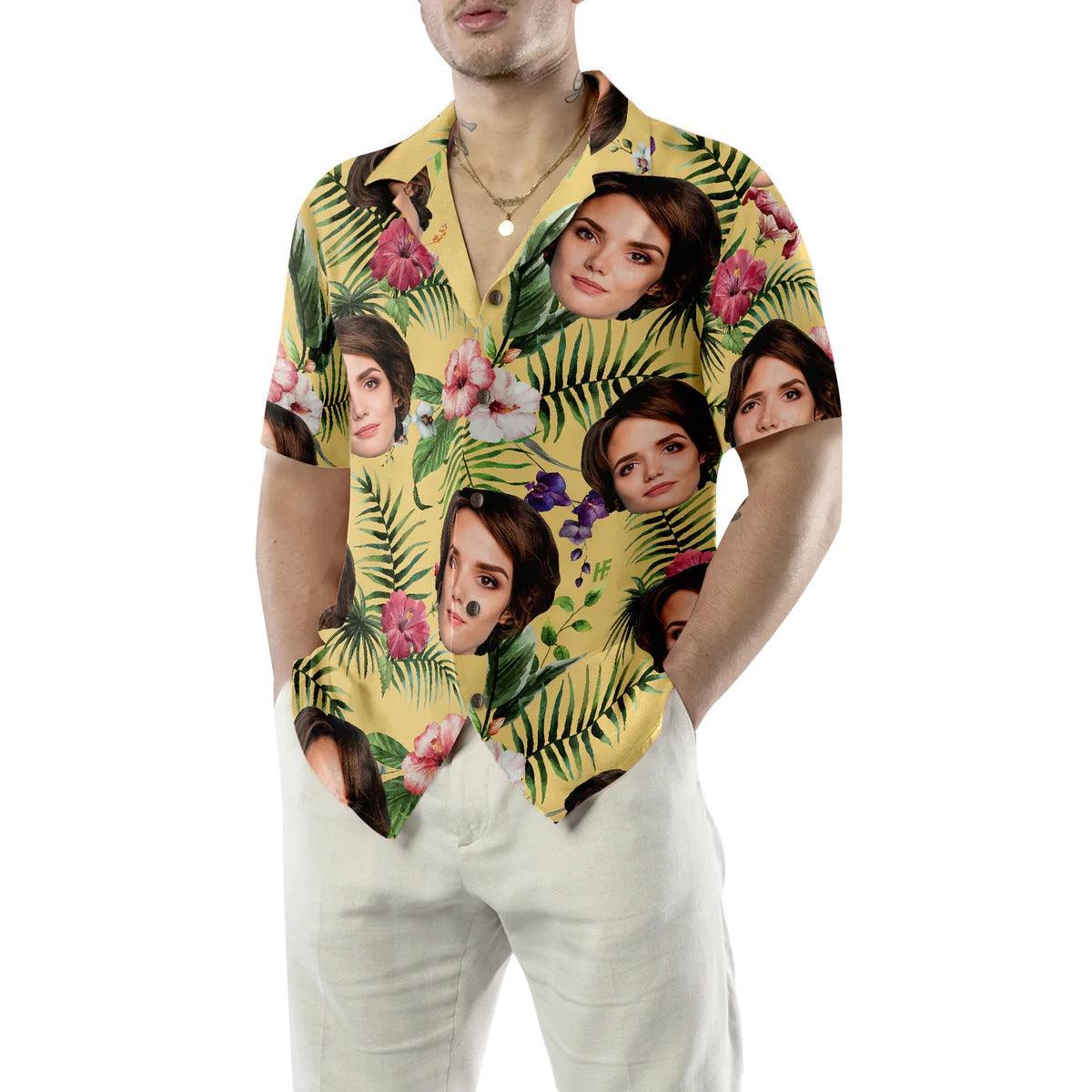 Funny Custom Face Hibiscus Flower Pattern Hawaiian Shirt, Custom Photo Hawaiian Shirt - Personalized Summer Gifts For Men, Women - Image 3