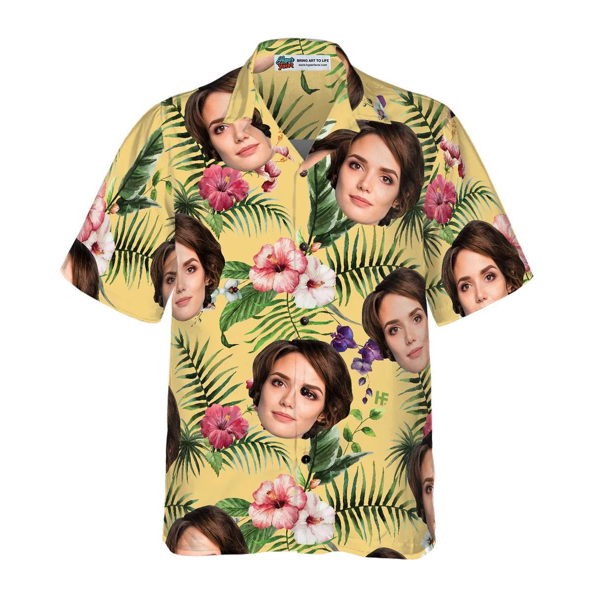 Funny Custom Face Hibiscus Flower Pattern Hawaiian Shirt, Custom Photo Hawaiian Shirt - Personalized Summer Gifts For Men, Women - Image 4