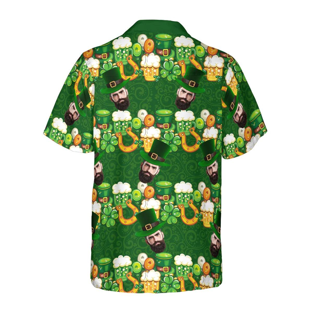 Funny Custom Face Saint Patrick's Day Hawaiian Shirt, Custom Photo Hawaiian Shirt - Personalized Summer Gifts For Men, Women - Image 5