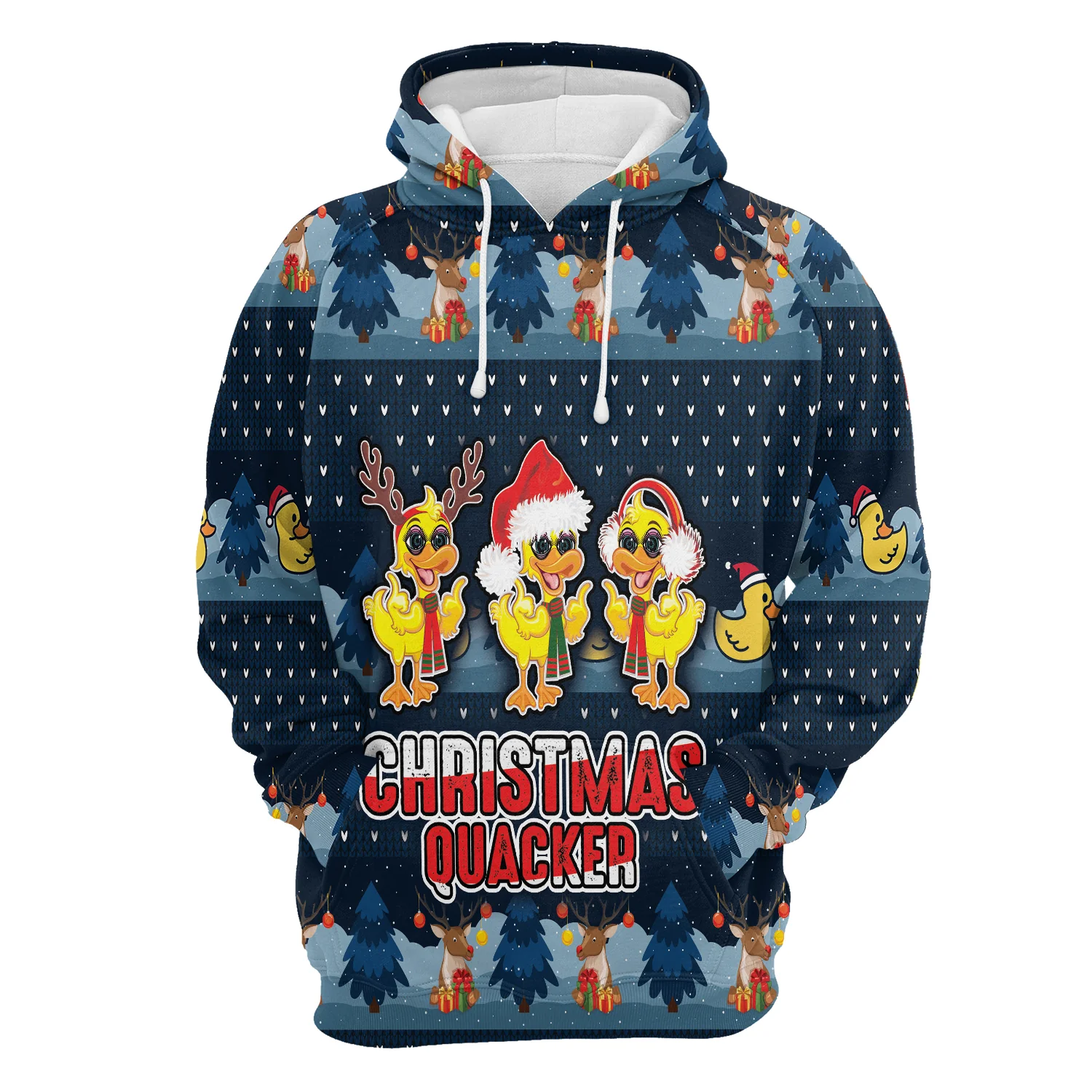 Funny Duck Pullover Premium Hoodie Christmas Quacker, Perfect Outfit For Men And Women On Christmas New Year Autumn Winter