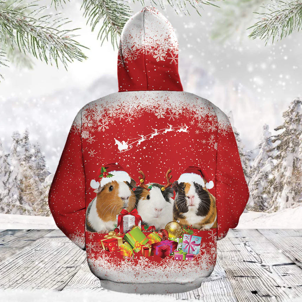 Funny Guinea Pig Christmas Pullover Premium Hoodie, Perfect Outfit For Men And Women On Christmas New Year Autumn Winter - Image 2