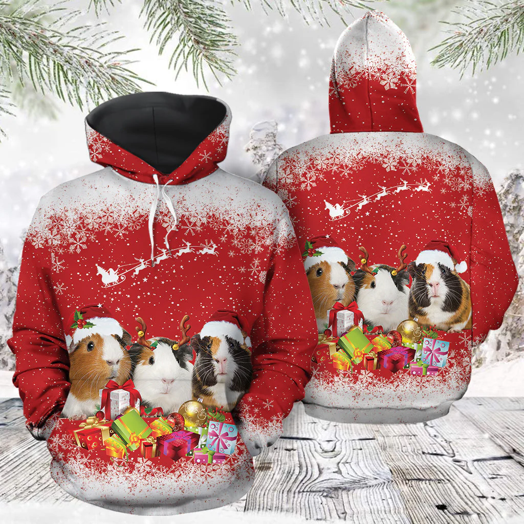 Funny Guinea Pig Christmas Pullover Premium Hoodie, Perfect Outfit For Men And Women On Christmas New Year Autumn Winter - Image 3