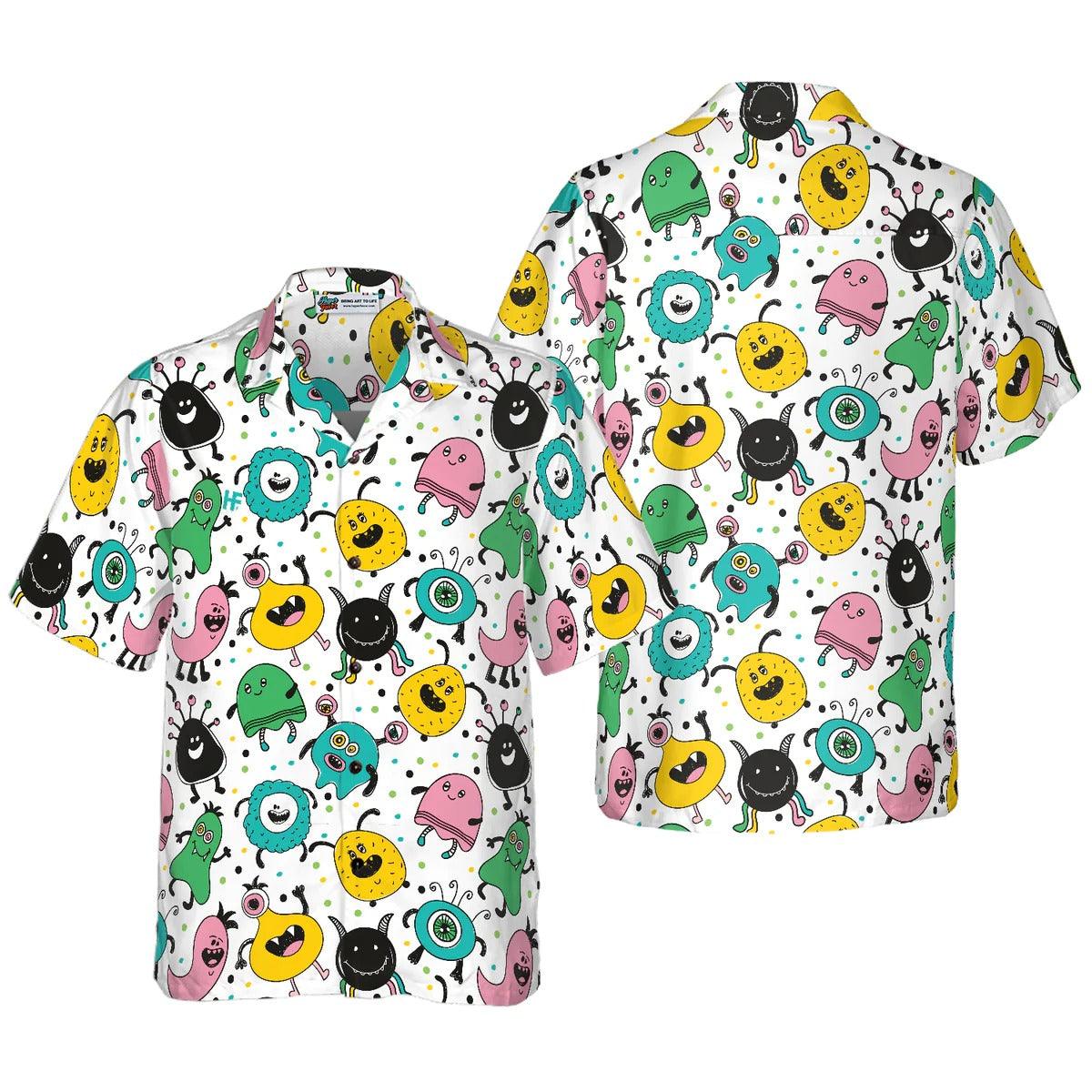 Funny Monsters Hawaiian Shirt, Cartoon Hawaiian Shirt - Gift For Lover, Friend, Family - Image 3