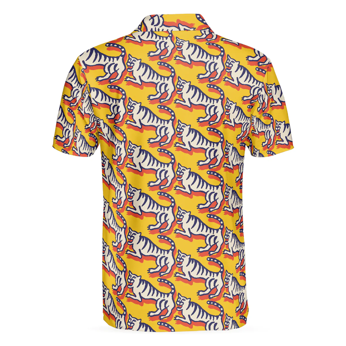 Funny Tiger Men Polo Shirt, Tiger Print Shirt Short Sleeve Polo Shirt, Cool Tiger Gift For Men, Gift For Tiger Lovers - Image 2