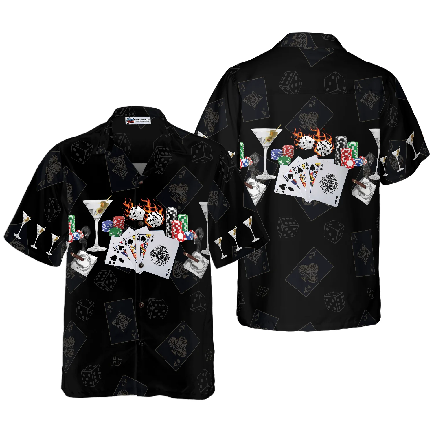 Gambling And Wine Hawaiian Shirt - Colorful Summer Aloha Shirt For Men Women, Perfect Gift For Friend, Family, Husband, Wife, Boyfriend, Girlfriend