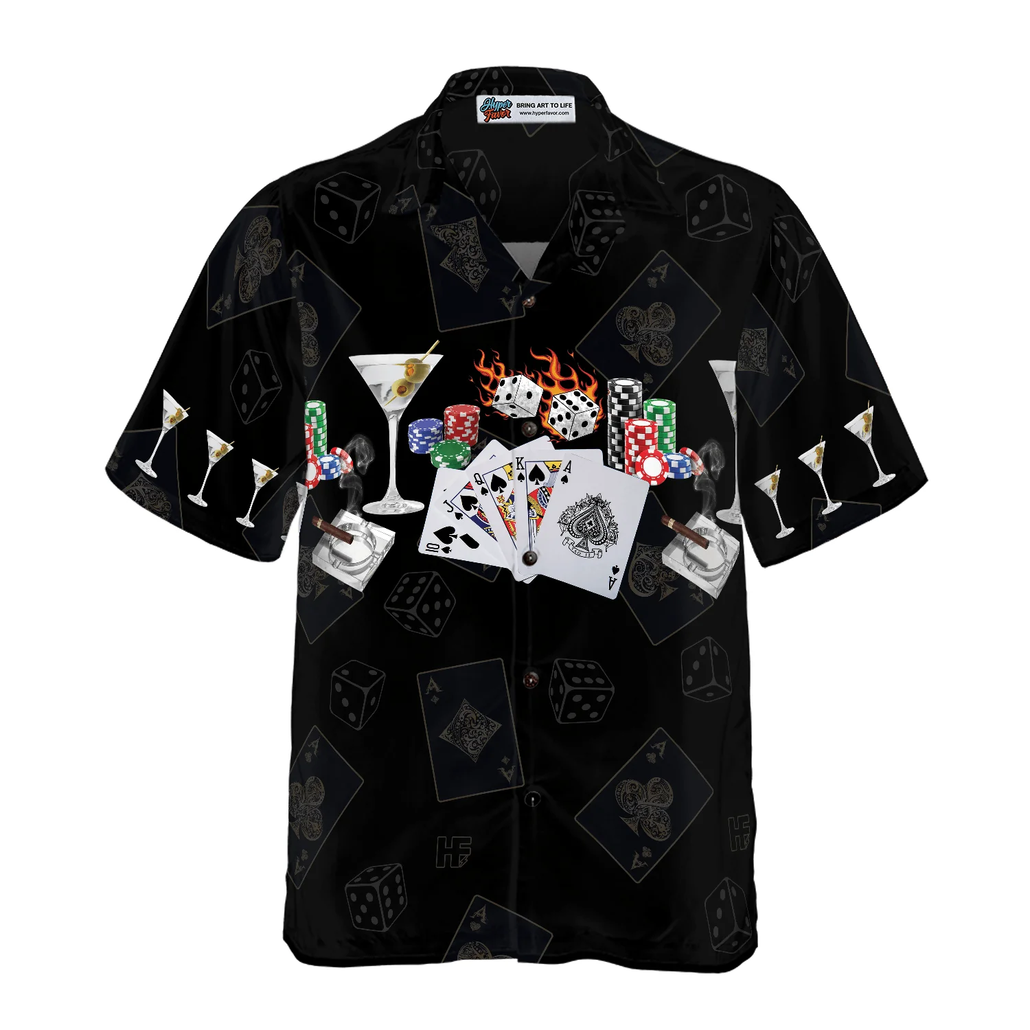 Gambling And Wine Hawaiian Shirt - Colorful Summer Aloha Shirt For Men Women, Perfect Gift For Friend, Family, Husband, Wife, Boyfriend, Girlfriend - Image 3