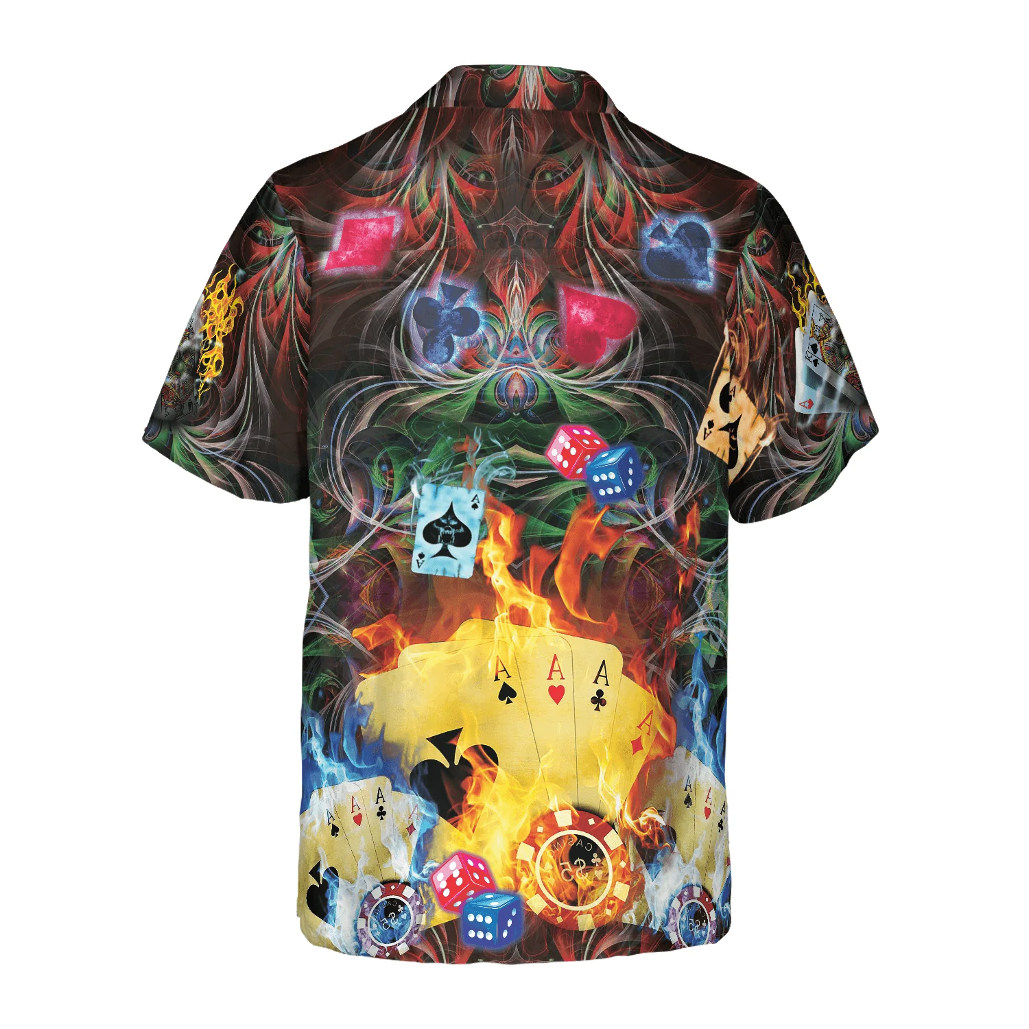 Gambling Hawaiian Shirt - Gambling Flame Pattern Hawaiian Shirt, Colorful Summer Aloha Shirt For Men Women - Gift For Friend, Family, Husband, Wife - Image 2