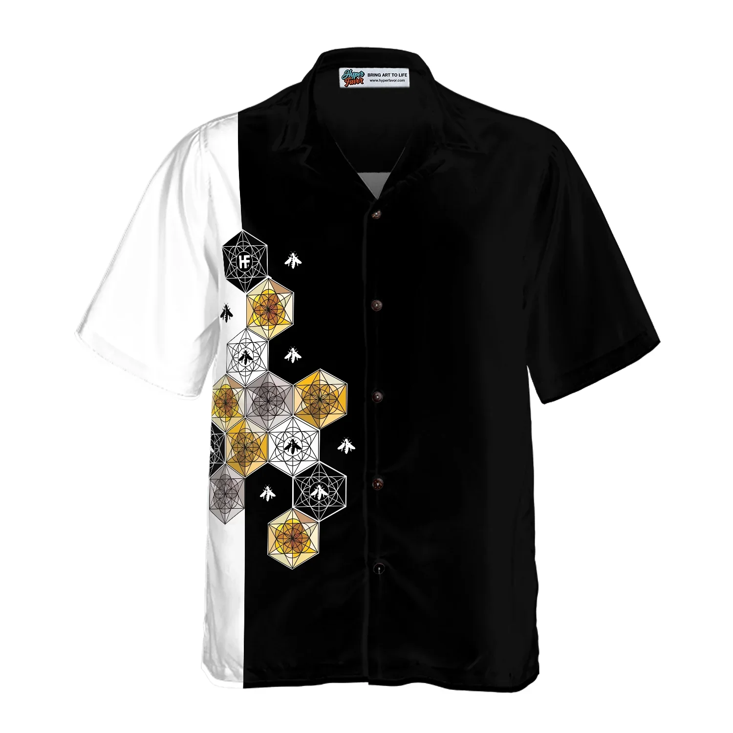 Geometry Bee Hex Hawaiian Shirt, Summer Animals Aloha Shirts For Men Women, Perfect Gift For Husband, Wife, Boyfriend, Friend - Image 2
