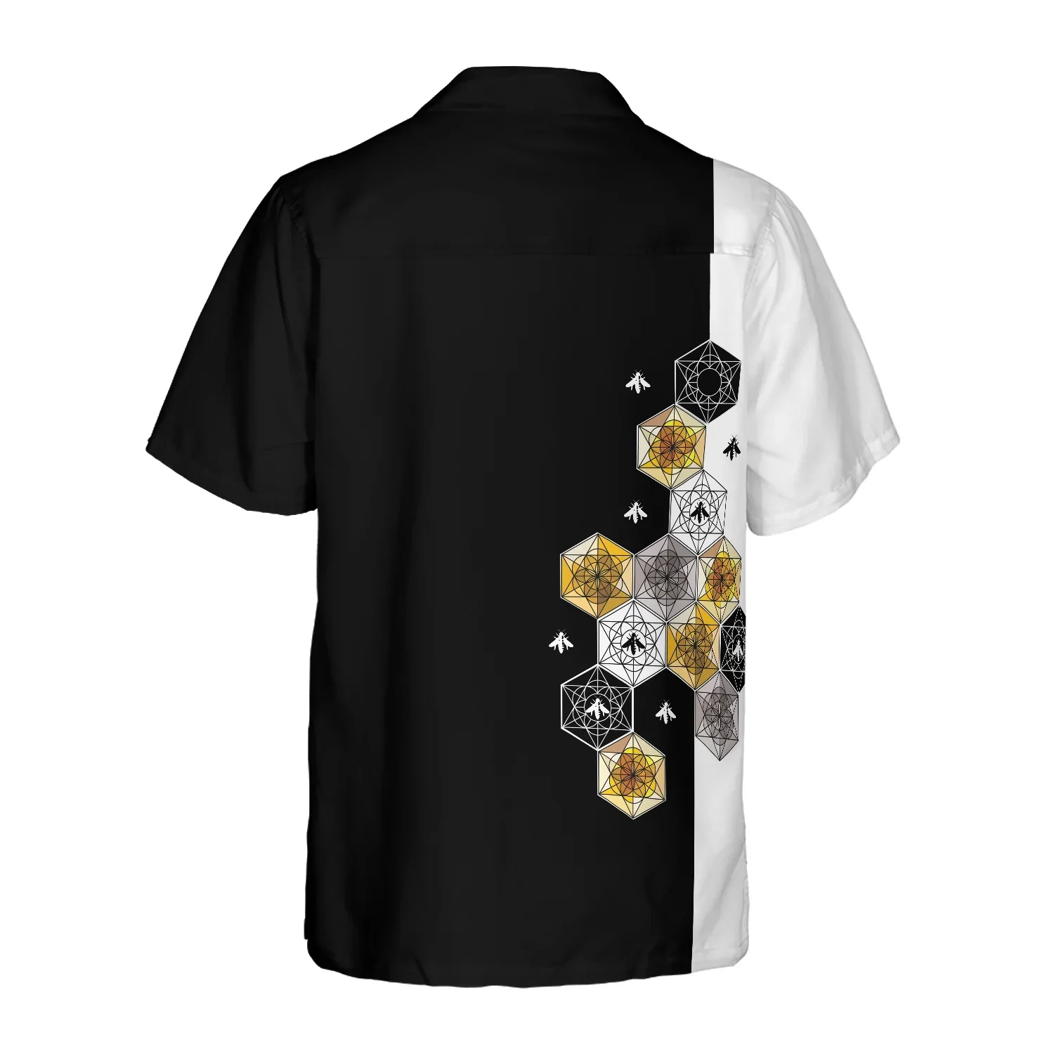 Geometry Bee Hex Hawaiian Shirt, Summer Animals Aloha Shirts For Men Women, Perfect Gift For Husband, Wife, Boyfriend, Friend - Image 3