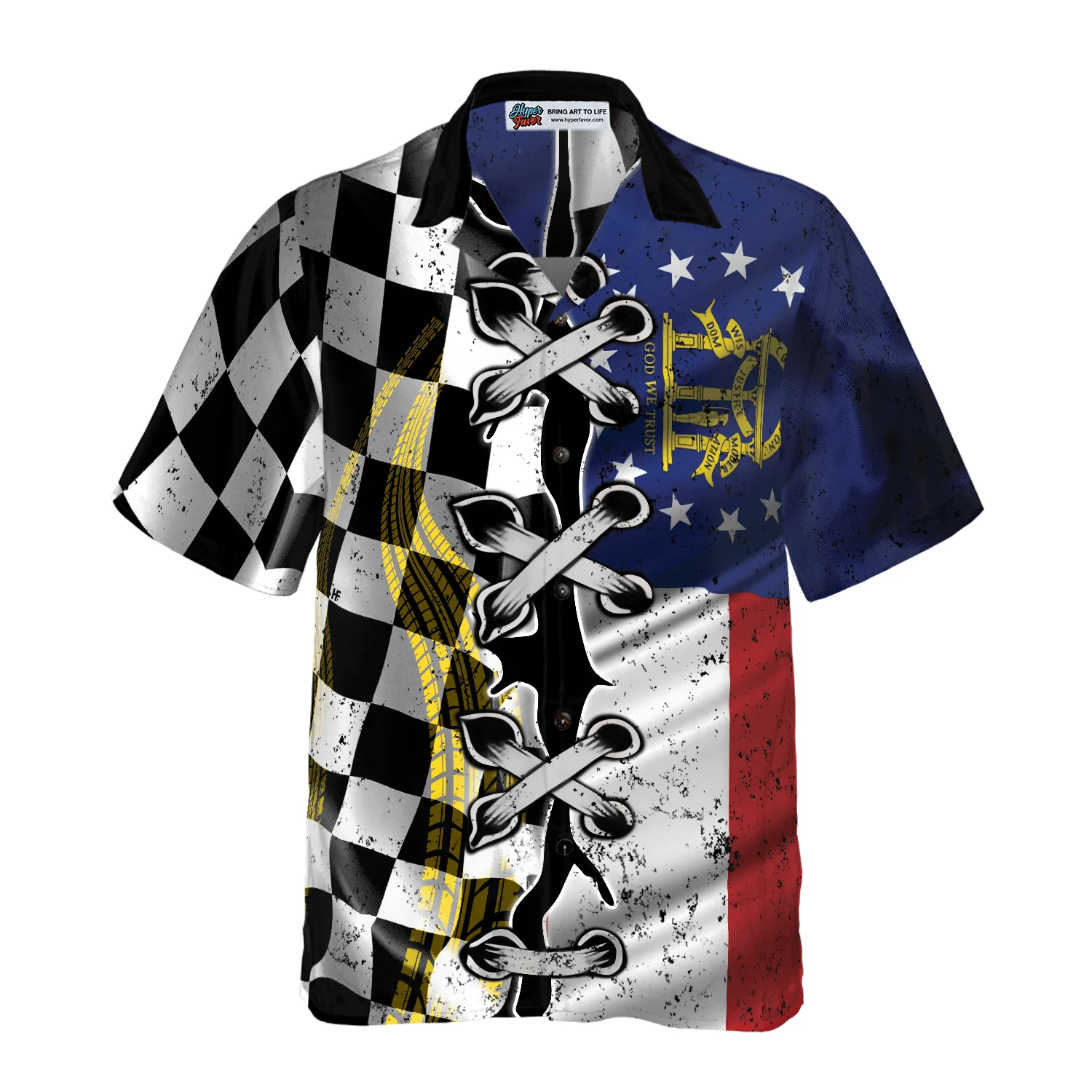 German Racing Flag Pattern With Centaurea Cyanus Hawaiian Shirt, Colorful Summer Aloha Shirts For Men Women, Perfect Gift For Husband, Wife, Friend - Image 3