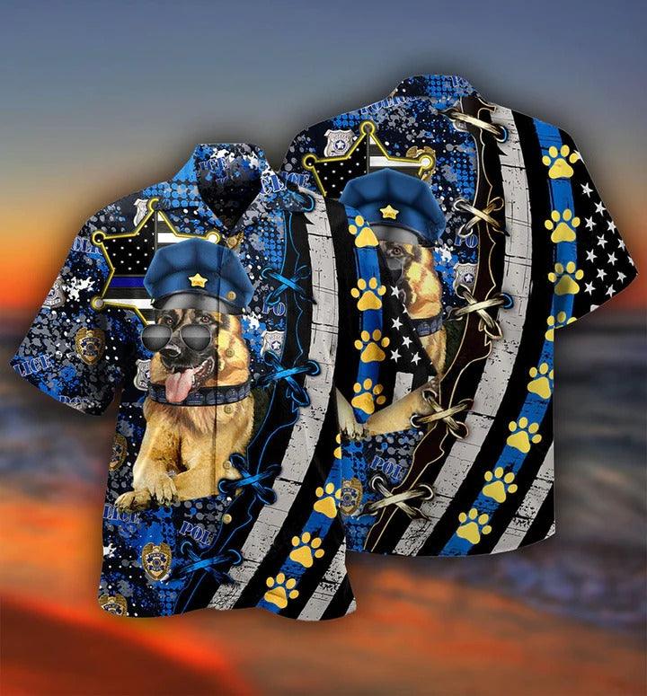 German Shepherd Aloha Hawaii Shirt - Dogs Back The Blue Hawaiian Shirt For Summer - Perfect Gift For Dog Lovers, Friend, Family