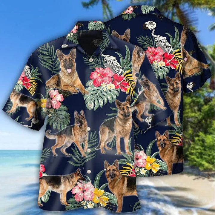 German Shepherd Aloha Hawaii Shirt - Tropical Floral Lover Hawaiian Shirt For Summer - Perfect Gift For Dog Lovers, Friend, Family